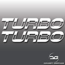 2x Turbo Half Cut Vinyl Decal Stickers