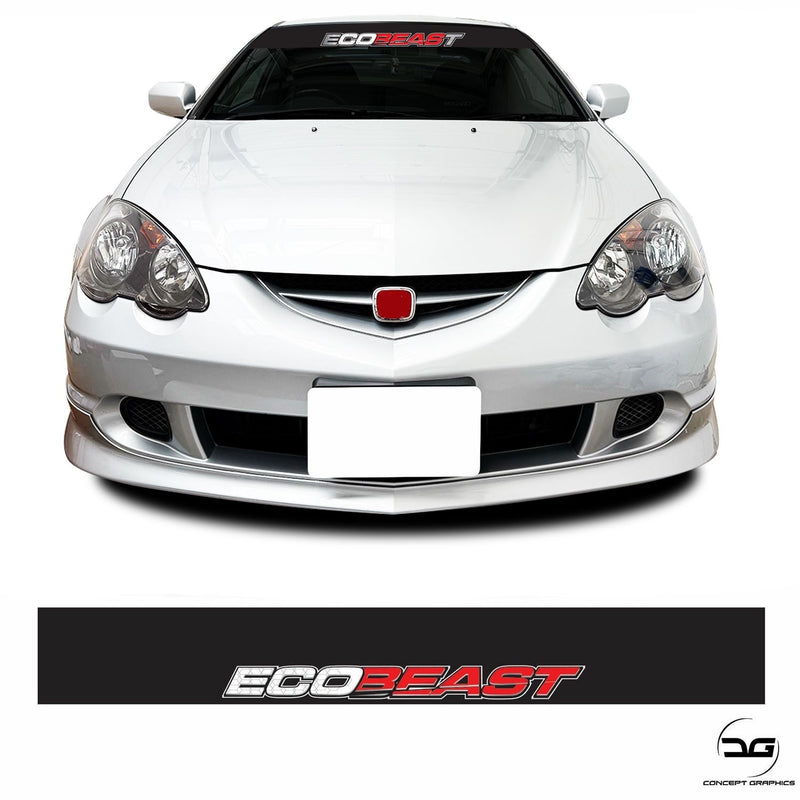 Black EcoBeast Car Windscreen Sunstrip Banner Fits Ford Focus Fiesta ST Ecoboost