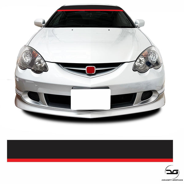Black Red Universal JDM Drift Modified Car Windscreen Sunstrip Sticker Banner