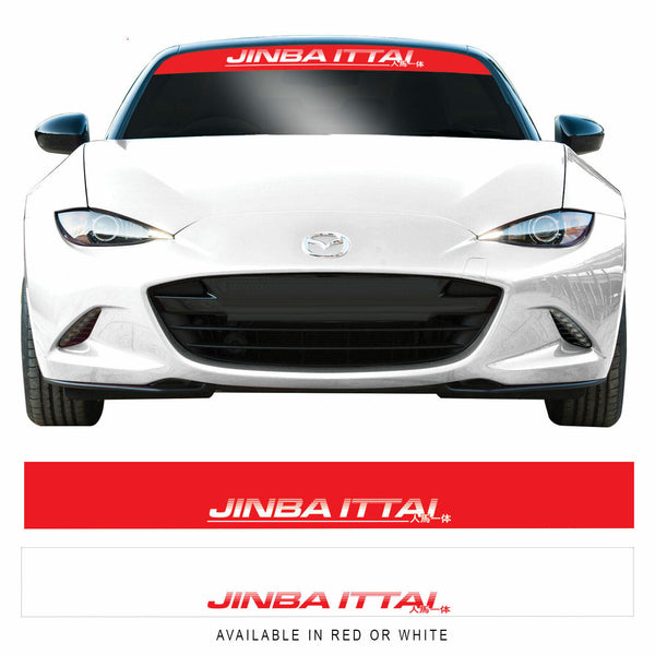 Jinba Ittai JDM Drift Race Car Windscreen Sunstrip Fits Mazda Mx5 Sticker Banner