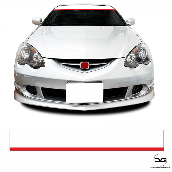White Red Universal JDM Modified Drift Car Windscreen Sunstrip Sticker Banner