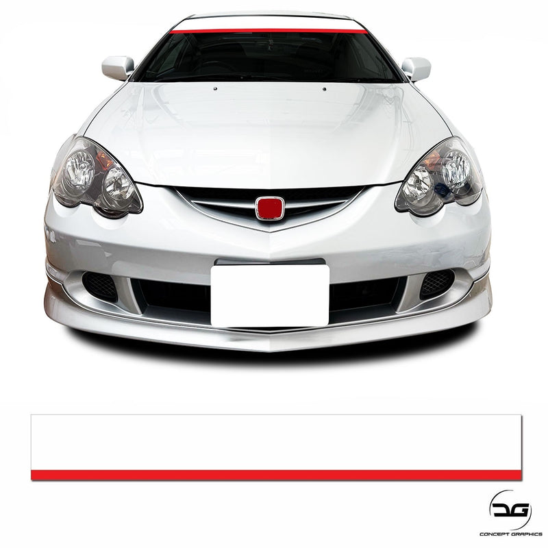 White Red Universal JDM Modified Drift Car Windscreen Sunstrip Sticker Banner