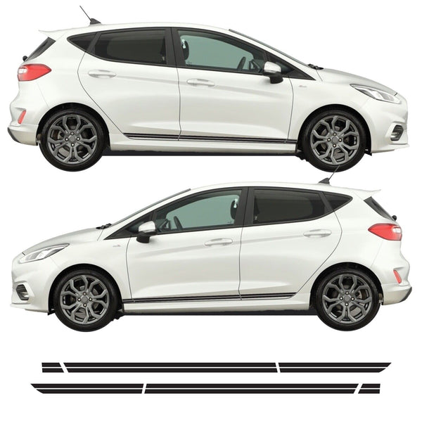 Twin Lower Side Stripes Decal Air Release Vinyl Fits Ford Fiesta ST 5dr MK8