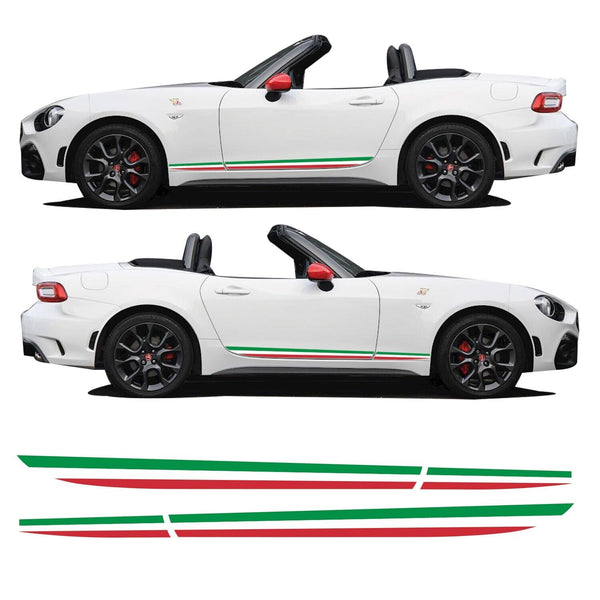 Italian Flag Side Stripe Decal Exact Fit Air Release Vinyl Fit Abarth 124 Spider