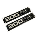 200 BHP Engine Car Chrome 3D Domed Gel Decal Sticker Badge Wing Emblems JDM