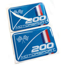 200 Motorsport French Flag 3D Domed Gel Decal Badges Fits Renault Clio Sport