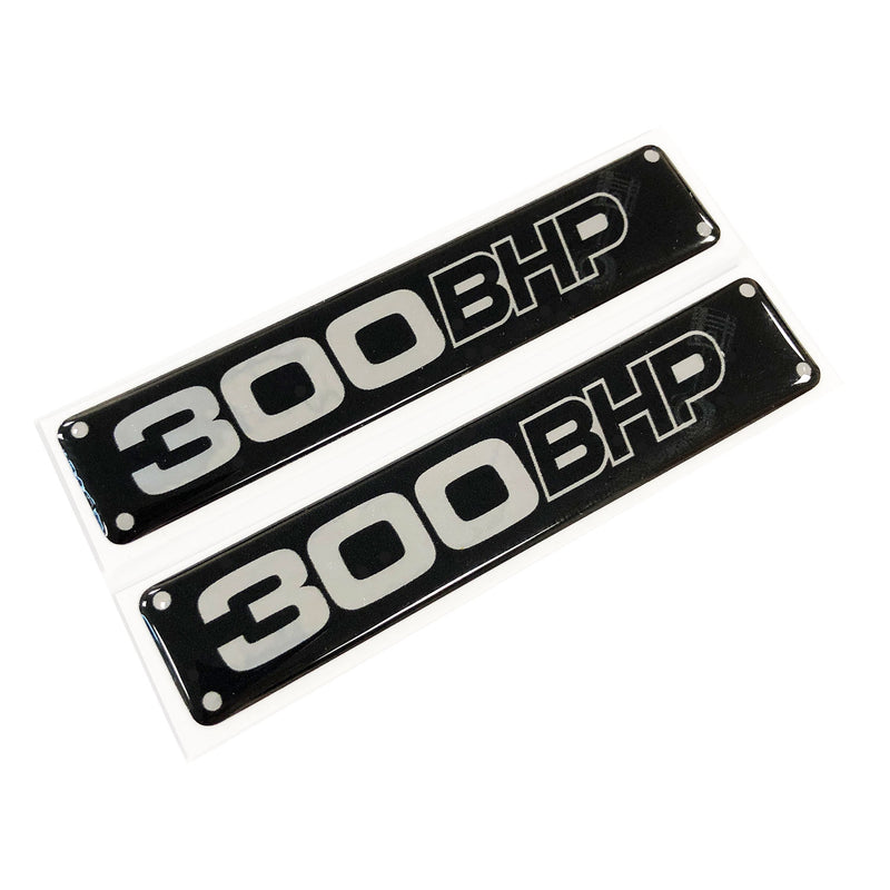 300 BHP Engine Car Chrome 3D Domed Gel Decal Sticker Badge Wing Emblems JDM