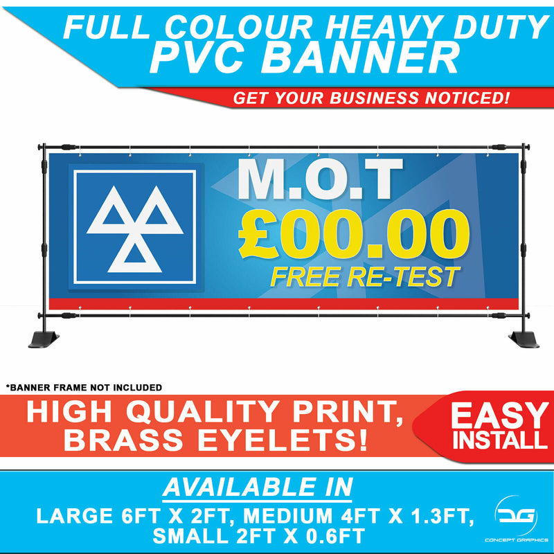 Personalised MOT Print / Free Retest PVC Banner Car Garage