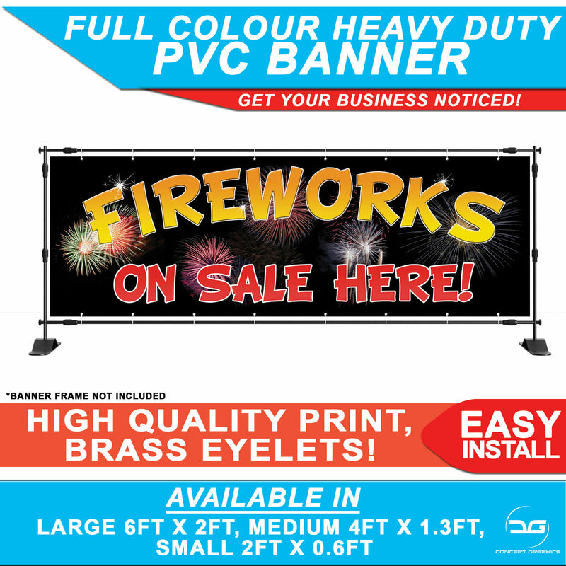 Fireworks On Sale Here Retail Shop PVC Banner