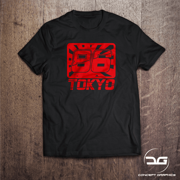 86 Racers Tokyo Rising Sun JDM Drift Car T-Shirt