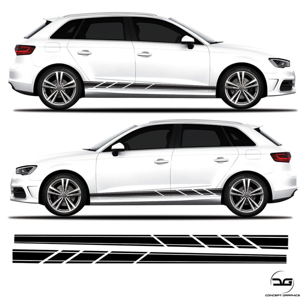 Audi A3 S3 RS3 Body Slash Cut Racing Side Stripe 8V Side Stripes