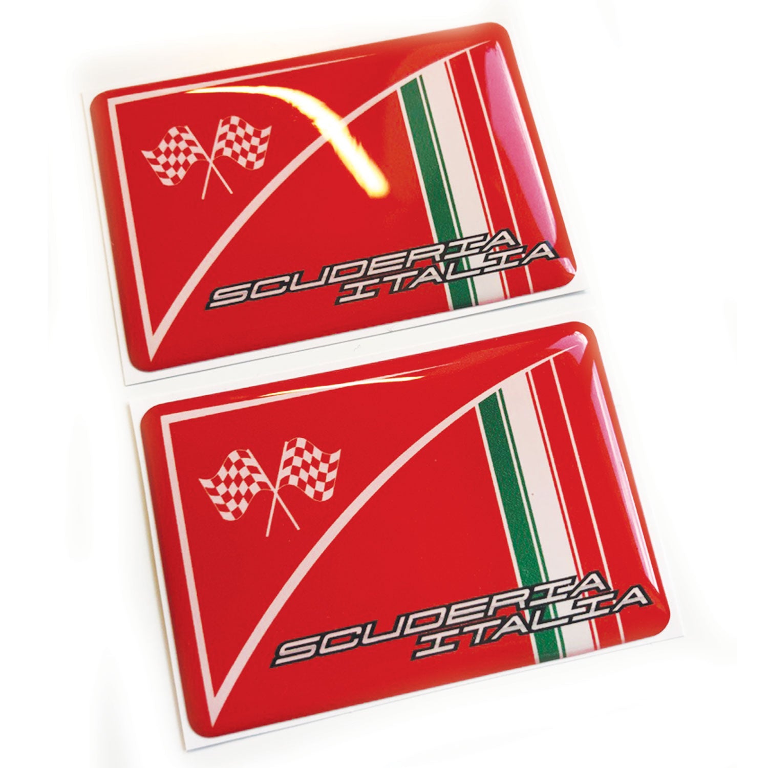 2x Scuderia Italia Fiat Abarth 500 Domed Gel Badges | Concept Graphics