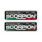 Scorpion Italian Flag 3D Domed Gel Decal Sticker Badges Fits Fiat 500 Abarth