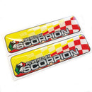 Powered By Scorpion 3D Domed Gel Decal Sticker Badges Fits Fiat 500 Abarth