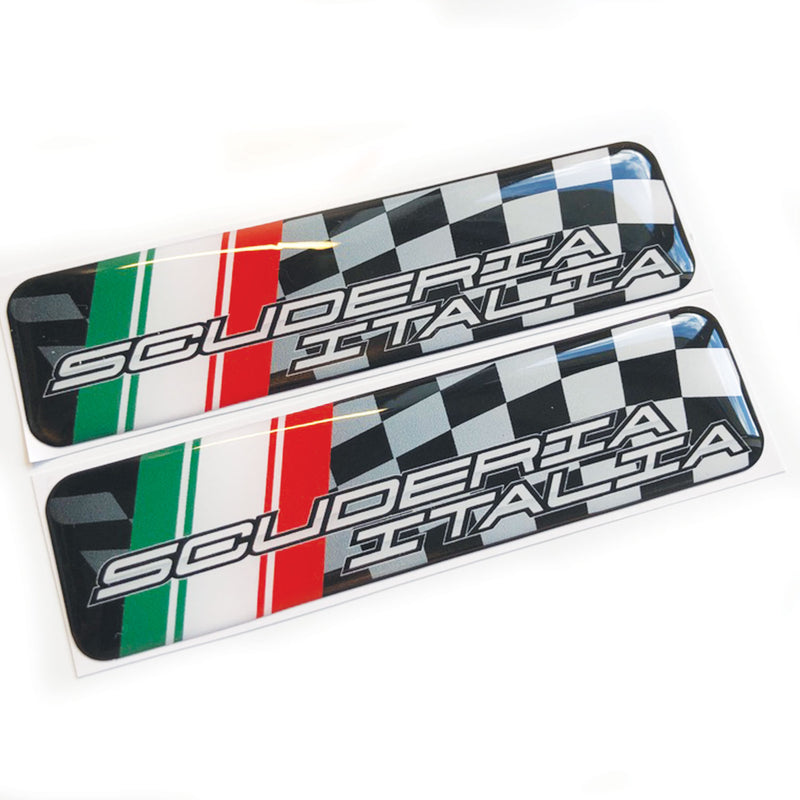 Scuderia Italia Italian Flag 3D Domed Gel Badges Fits Fiat 500 Abarth Alfa Romeo