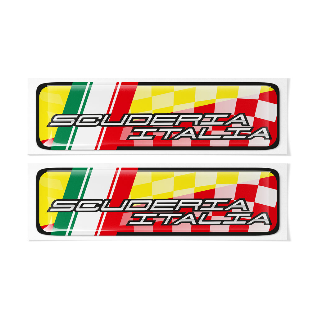 2x Scuderia Italia Fiat Abarth Domed Gel Badges | Concept Graphics