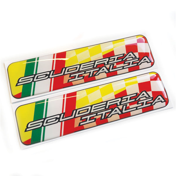 Scuderia Italia Flag 3D Domed Gel Decal Sticker Badges Fits Fiat 500 Abarth