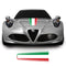 Alfa Romao 4C 2013 Onwards Italian Flag Bonnet Racing Stripe Vinyl Decal Sticker Graphic