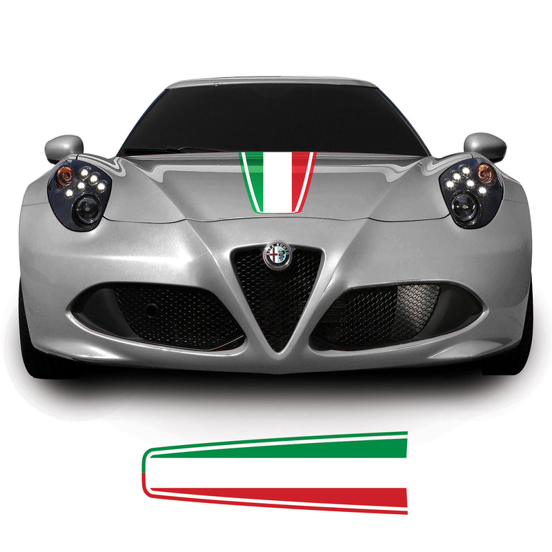 Alfa Romeo 4C Italian Flag Bonnet Stripe Sticker | Concept Graphics