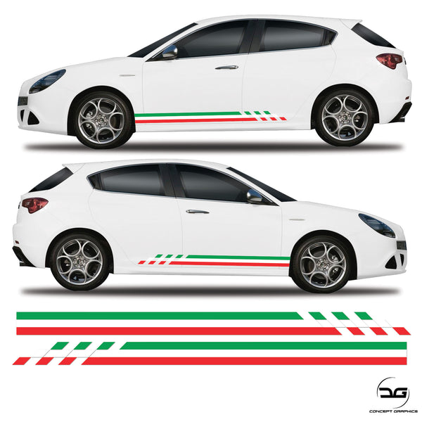 Checkered Alfa Romeo Giulietta Racing Side stripes Italian