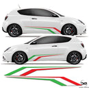 Alfa Romeo Mito Italian Flag Racing Side Stripe Vinyl Sticker Graphics Kit