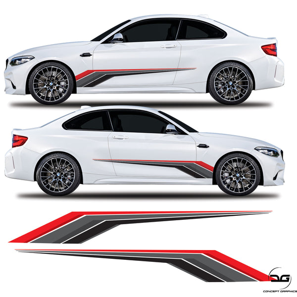 Racing Side Stripes Vinyl Decal Sticker Graphics For BMW 2 Series