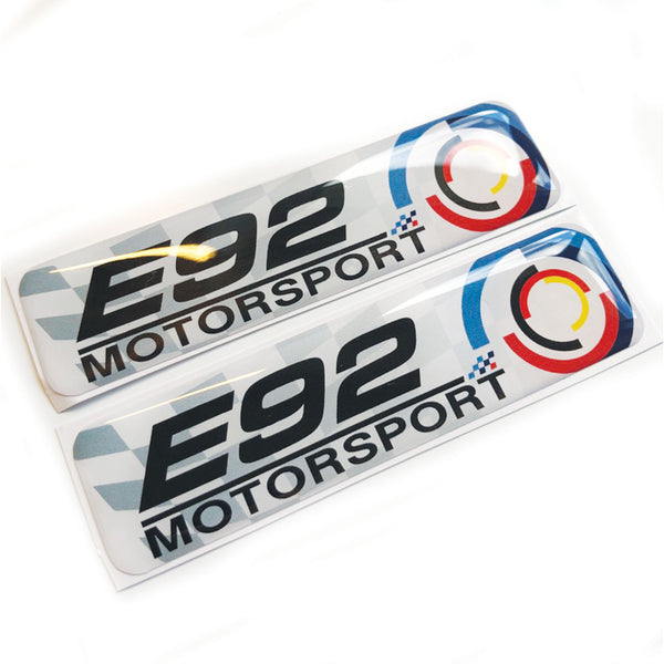 E92 Motorsport 3D Domed Gel Decal Sticker Wing Badges Fits BMW 3 Series