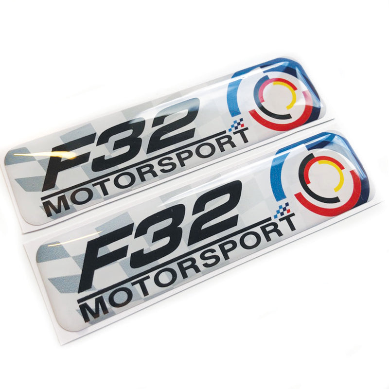 F32 Motorsport 3D Domed Gel Decal Sticker Wing Badges Fits BMW 3 Series