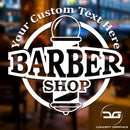 Barber Shop Pole Personalised Vinyl Decal Sticker Window Wall Door Sign With Custom Text