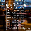 Barbershop Salon Personalised Opening Hours Times Vinyl Sign