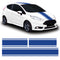 Full Body Blue Racing Stripe Vinyl Sticker For Ford Fiesta MK7/7.5