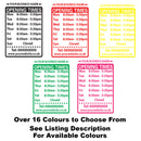 Custom Opening Hours/Times Window Sign Colour Examples