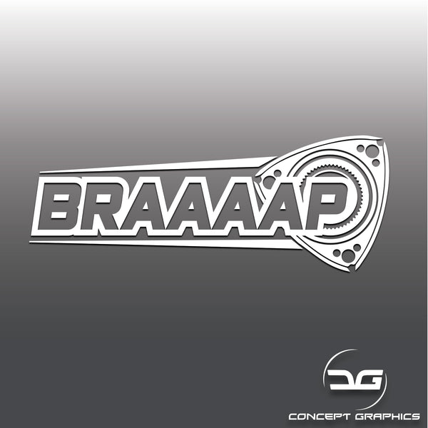 Braaap Funny Rotary Engine Mazda RX8 Car Vinyl Decal Sticker