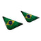 2x Brazil Flag Car Number Plate Corner 3D Domed Gel Badges