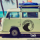 Catching The Surf Funny Car Camper Van Vinyl Decal Sticker