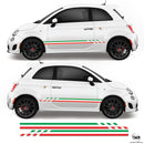 Italian Flag Chequered Side Racing Stripes For abarth 500 595 695 Fiat 500