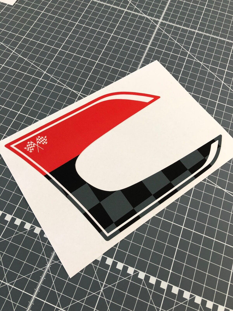 Mini Cooper F56 Chequered Flag Side Trim Sticker Inlays | Concept Graphics