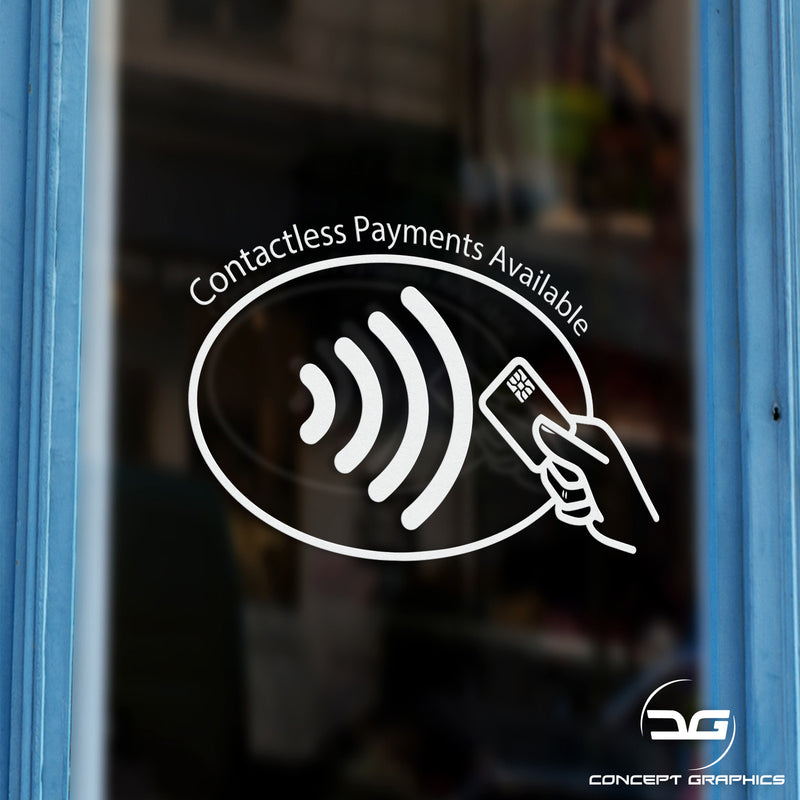 Contactless Payments Available Vinyl Sticker Window Sign