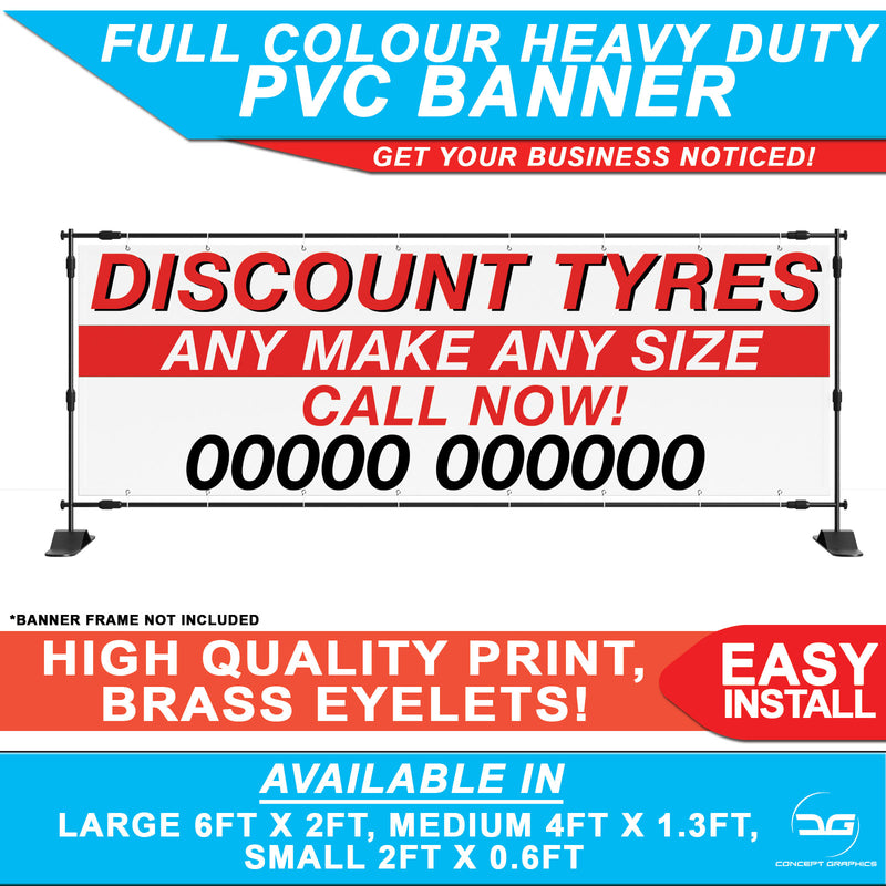 tyre shop personalised sign pvc banner