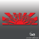 Kanji Drifting JDM Rising Sun Vinyl Decal Sticker Red