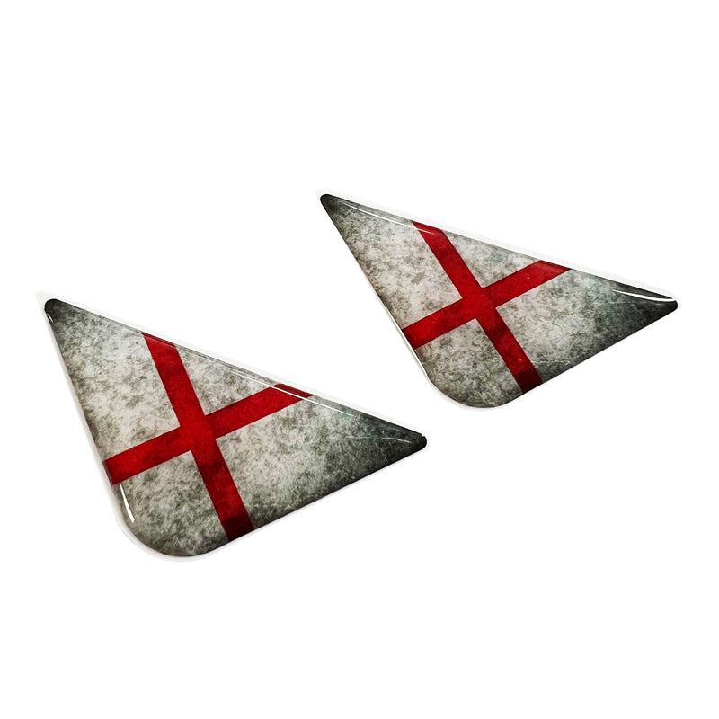 2x England UK Flag Car Number Plate Corner 3D Domed Gel Badges Britain
