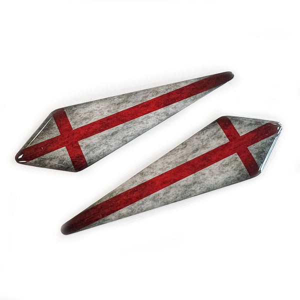 England English Rustic Flag Car Wing 3D Domed Gel Decal Sticker Badges