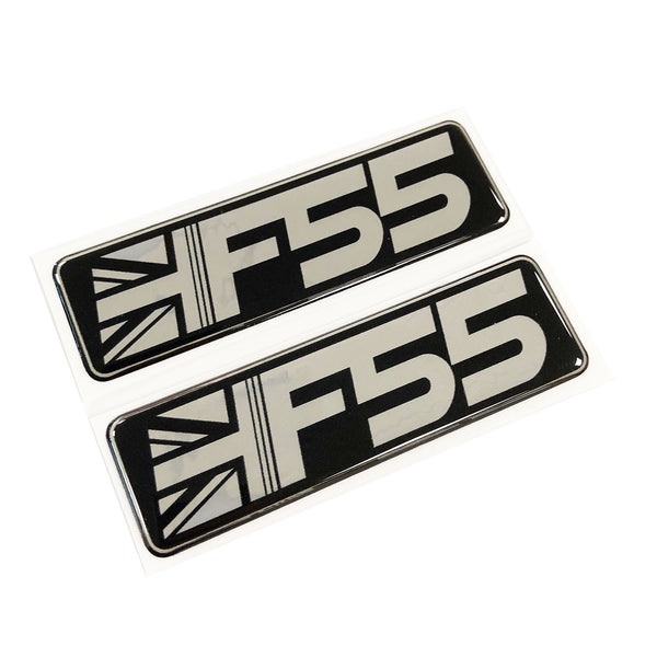 F55 Mini Cooper S Union Jack Car Chrome 3D Domed Gel Decal Badge Wing Emblem Fits Mini Cooper