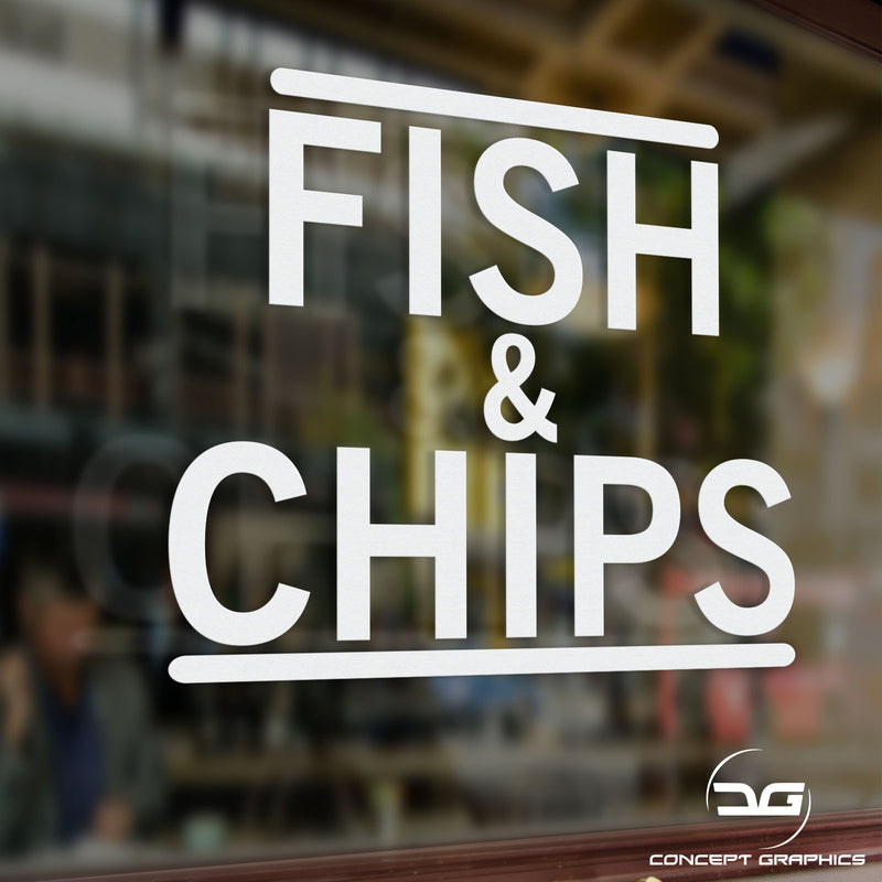 Fish & Chips Takeaway Window Vinyl Decal Sign Graphic