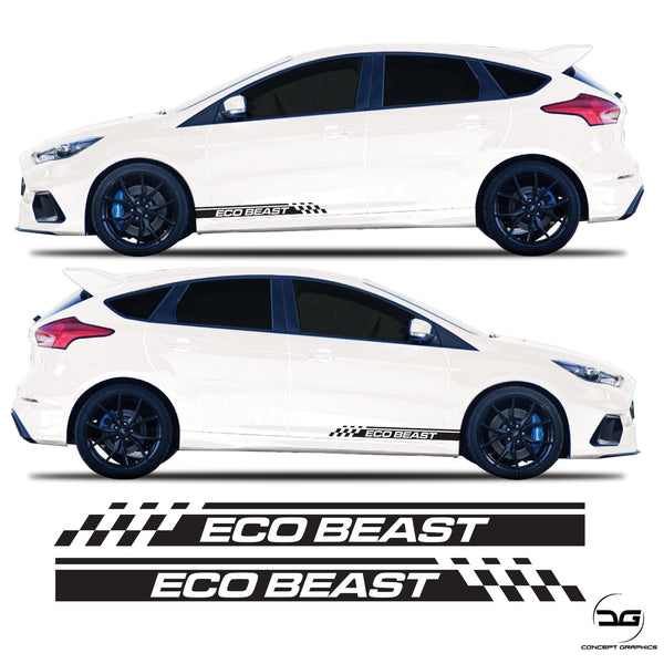Ford Focus MK3 ST Eco Boost Side Stripes Racing