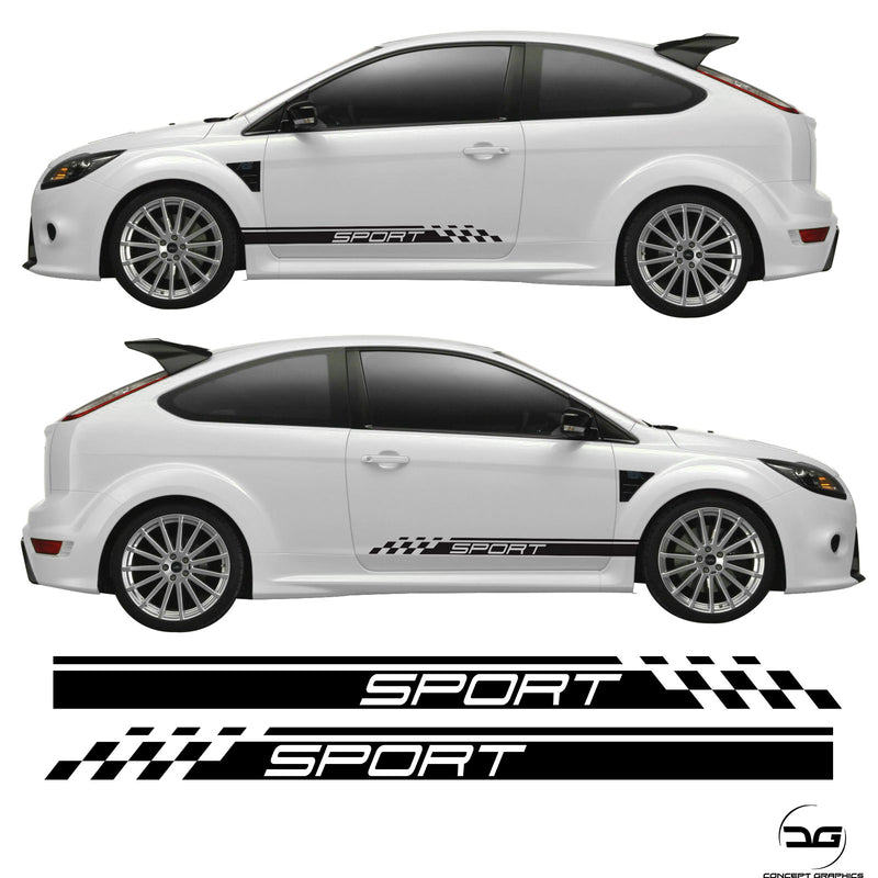 Ford Focus Mk2 Sport Racing Side Stripes RS Vinyl Stickers