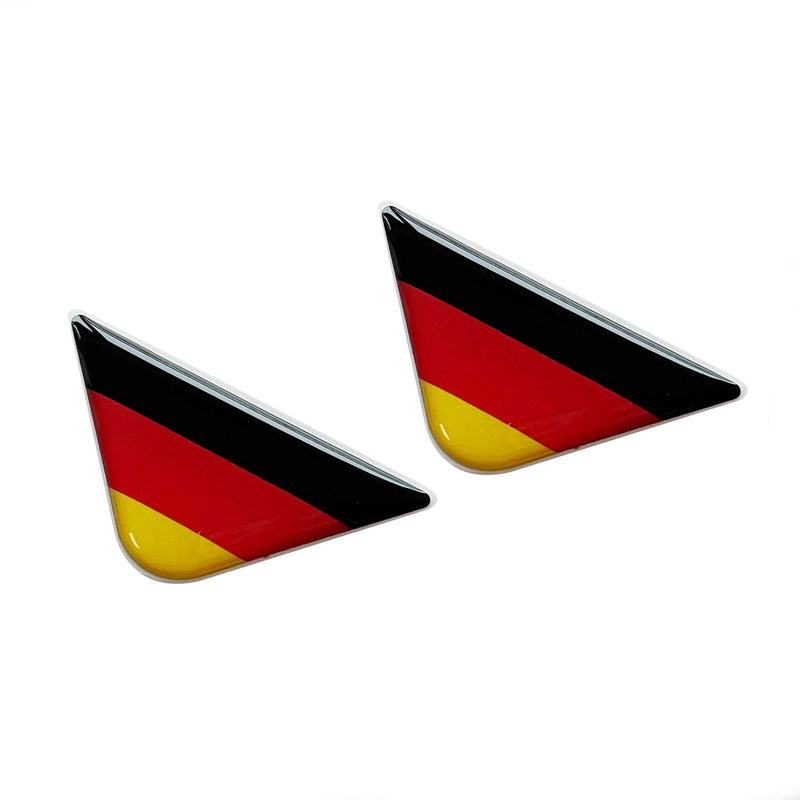 2x German Flag Car Number Plate Corner 3D Domed Gel Badges