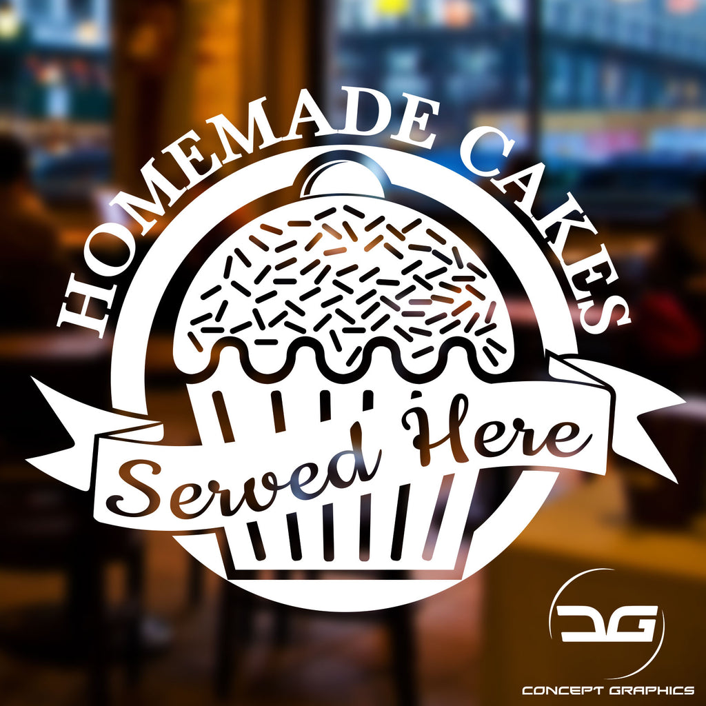 Homemade Cakes Shop Advertising Vinyl Decal Sign | Concept Graphics