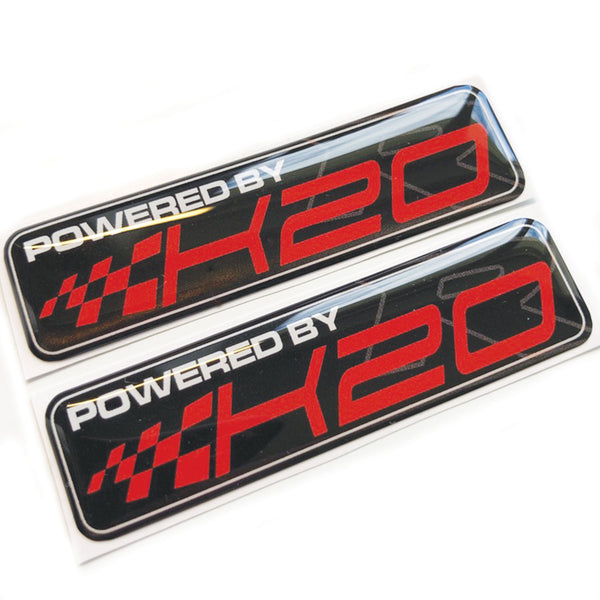 Powered By K20 3D JDM Domed Gel Decal Sticker Badges Fits Honda Civic Vtec