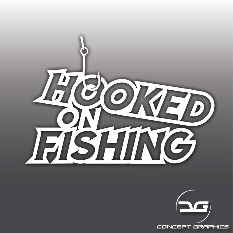 Funny Angling Hooked On Fishing Vinyl Decal Sticker
